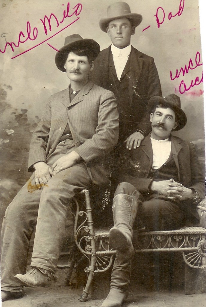Uncle Milo Blodgett (husband of Myrtle Mae), George Sr., Uncle Archie King (Nelsena Walstad)