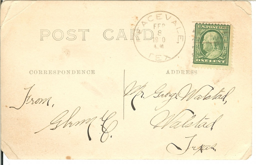 Postcard Walstad Texas 1910